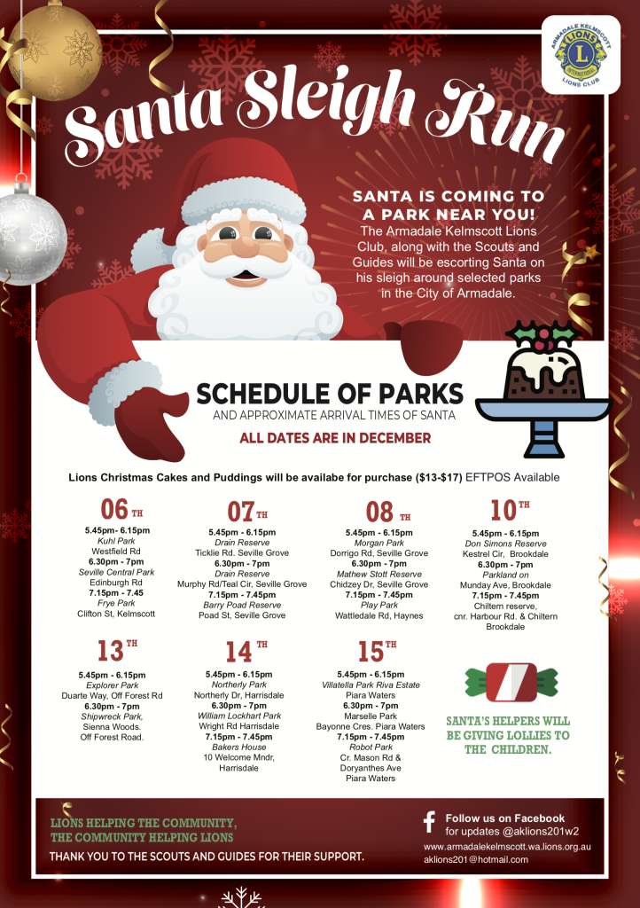 Santa Sleigh Run - Check out where to meet Santa! 2